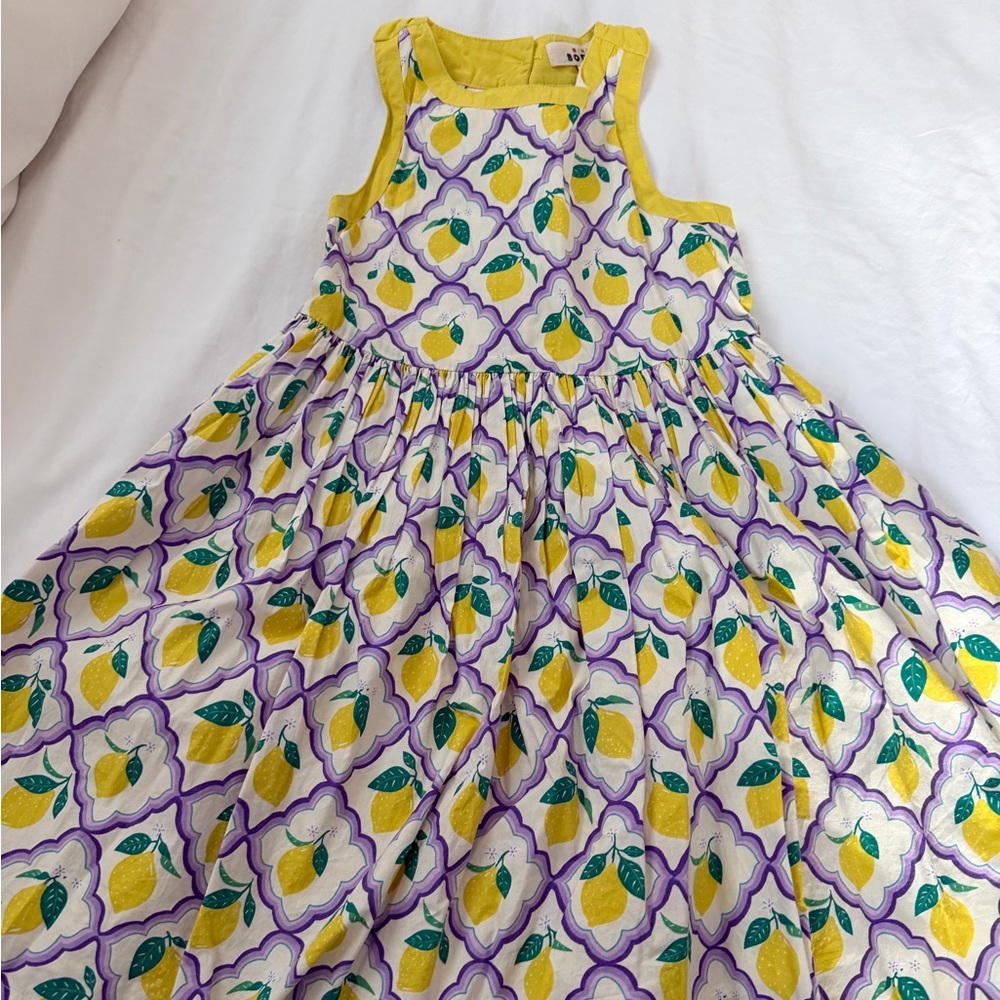 Mini Boden Lemon Print Kids Dress